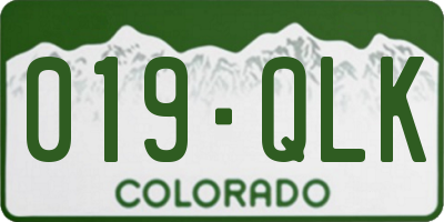 CO license plate 019QLK