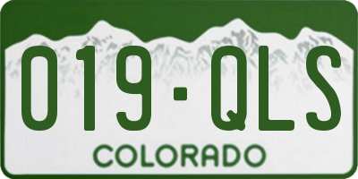 CO license plate 019QLS
