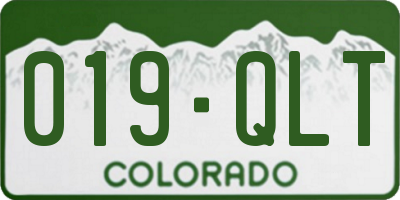 CO license plate 019QLT