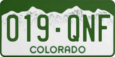 CO license plate 019QNF