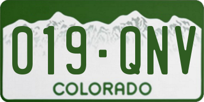 CO license plate 019QNV