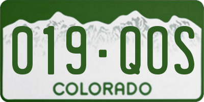 CO license plate 019QOS