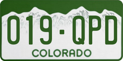 CO license plate 019QPD