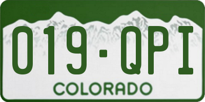 CO license plate 019QPI