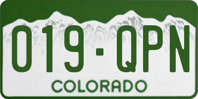 CO license plate 019QPN
