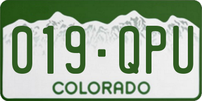 CO license plate 019QPU