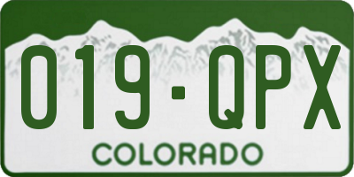 CO license plate 019QPX