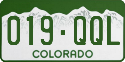 CO license plate 019QQL
