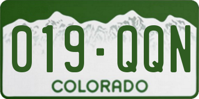 CO license plate 019QQN