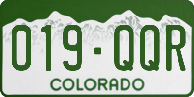 CO license plate 019QQR