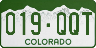 CO license plate 019QQT