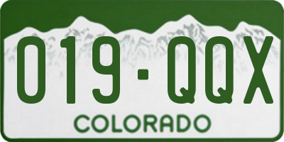 CO license plate 019QQX