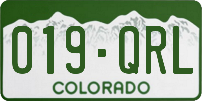 CO license plate 019QRL