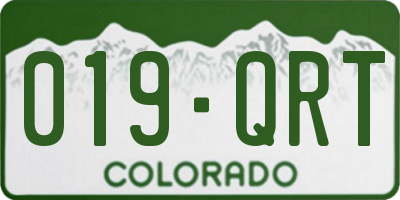 CO license plate 019QRT