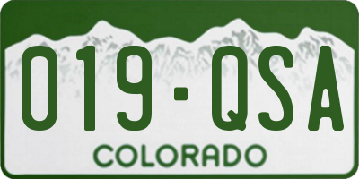 CO license plate 019QSA