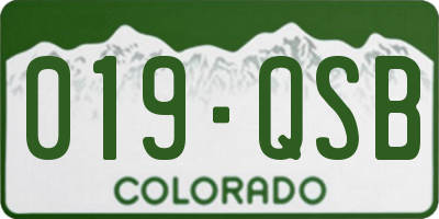 CO license plate 019QSB