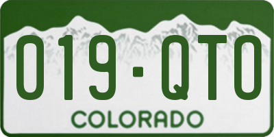 CO license plate 019QTO