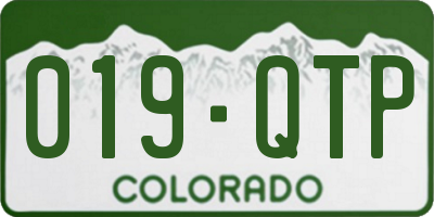 CO license plate 019QTP