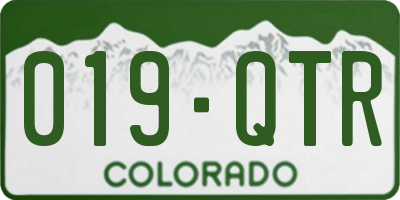 CO license plate 019QTR
