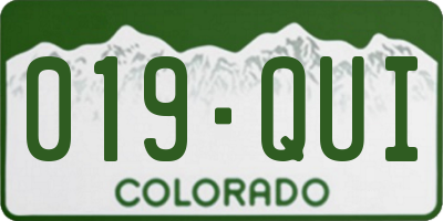CO license plate 019QUI