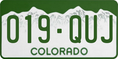 CO license plate 019QUJ