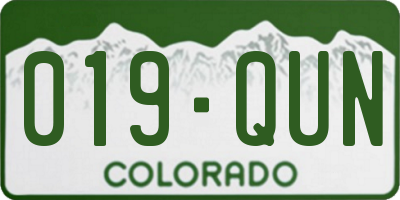CO license plate 019QUN