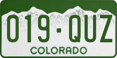 CO license plate 019QUZ