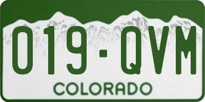 CO license plate 019QVM