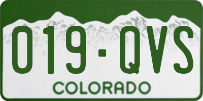 CO license plate 019QVS