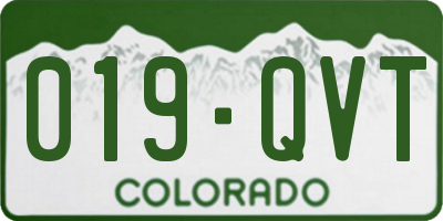 CO license plate 019QVT