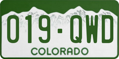 CO license plate 019QWD