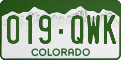 CO license plate 019QWK