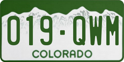 CO license plate 019QWM