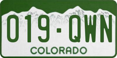 CO license plate 019QWN
