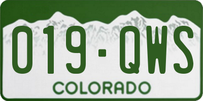 CO license plate 019QWS