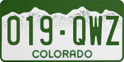 CO license plate 019QWZ