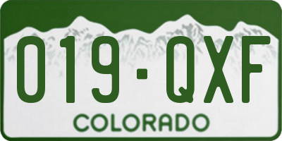 CO license plate 019QXF