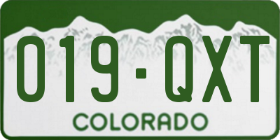 CO license plate 019QXT