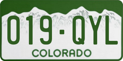 CO license plate 019QYL