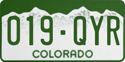 CO license plate 019QYR