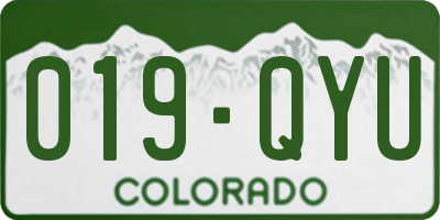 CO license plate 019QYU