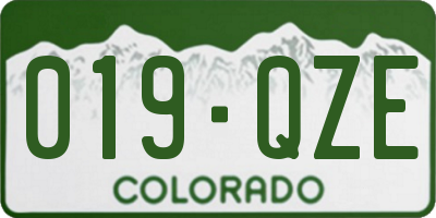 CO license plate 019QZE