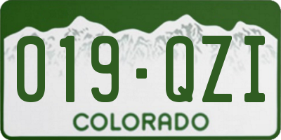 CO license plate 019QZI