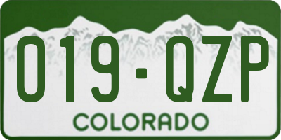CO license plate 019QZP