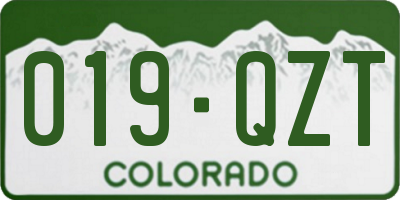 CO license plate 019QZT