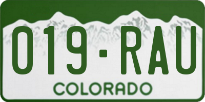 CO license plate 019RAU