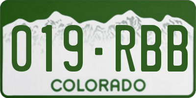 CO license plate 019RBB