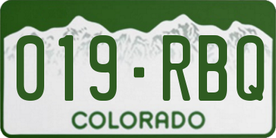 CO license plate 019RBQ
