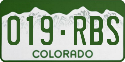 CO license plate 019RBS