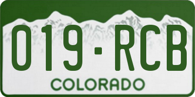 CO license plate 019RCB